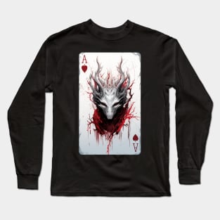 Ace Of Hearts Horror Card Long Sleeve T-Shirt